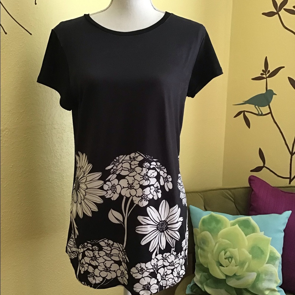 Simply Aster Floral Print Top - W Medium.